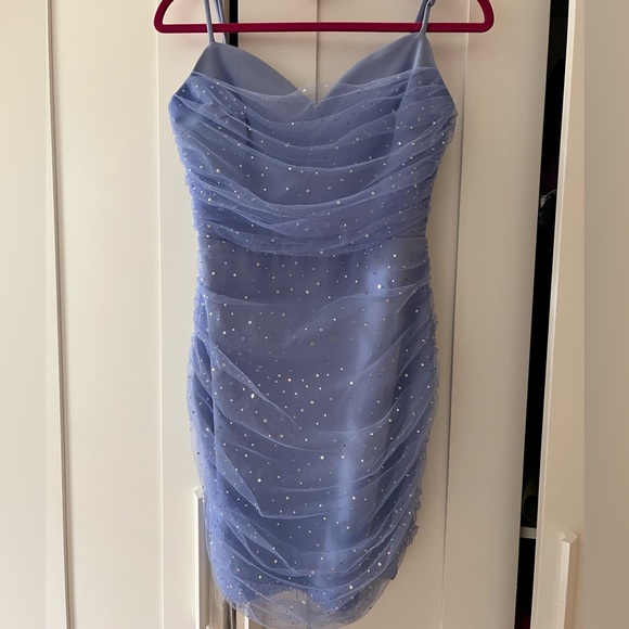 Womens Sz S Lulu’s Periwinkle Bodycon Dress Homecoming - Picture 1 of 6